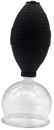 KiBcsLic Ventosaterapia facial de vidrio con ventosa para masaje facial, fácil de limpiar, herramienta de masaje facial para rostro, ojos y hombros, Altura 15.2 Cm