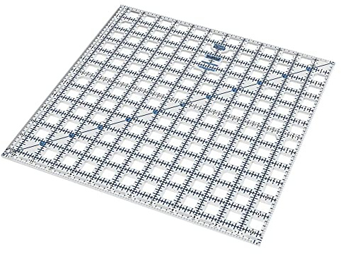 TrueCut Square 12.5 x 12.5 Quilting Ruler with Track and Guide for Straight Cuts - Innovative Quilting and Sewing Ruler for Accurate Fabric Cuts with 1/8th Measurements