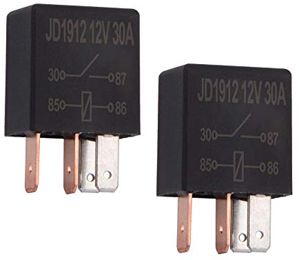 Ehdis 2 Stück Car Relais 12V 30A 4 Pin Auto Relais für Car Truck Motor, SPST Multi Purpose Relay Set