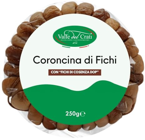 Valle del Crati Coroncina di Fichi | Fichi Secchi di Cosenza DOP cotti al forno uniti da Ramoscelli di Mirto | Dolcetto Tipico Calabrese | Coroncina di Fichi di Cosenza DOP 250 grammi