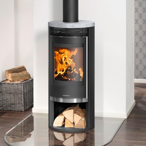 Oranier 5793 22 Rota 2.0 Kaminofen Stahl Schwarz mit Speckstein-Abdeckplatte/A+