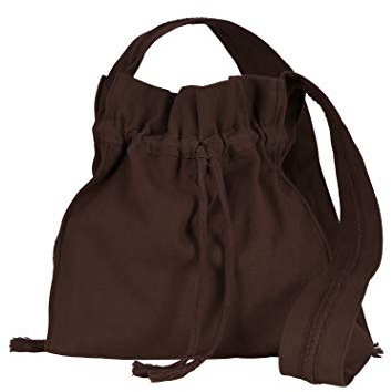 Battle-Merchant Bolso bandolera para mujer - Correa con trenza - Lona - Marrón