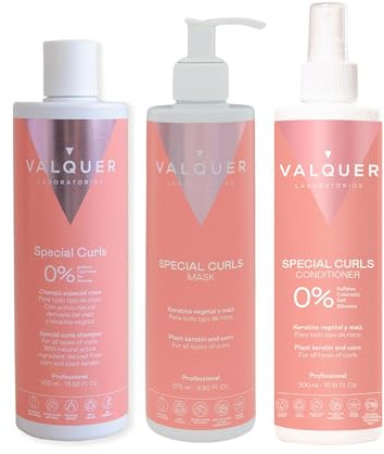 Válquer Professional Curly Method Pack Schampo 400 ml + Mask 290 ml + Balsam 300 ml Special lockar, lockigt hår, sulfatfria, saltfria perfekta lockar. Upp till 96% naturligt ursprung