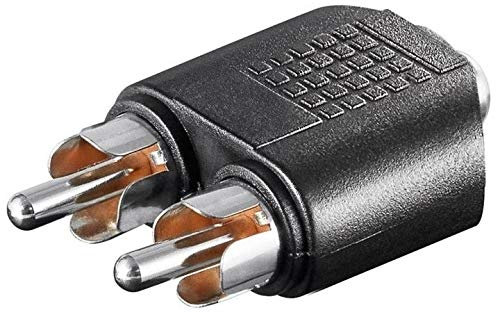 PremiumCord Adapter 1x Stereo-Klinke Buchse auf 2X Cinch Stecker