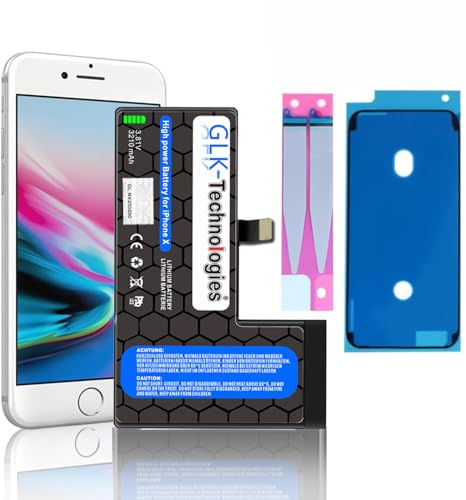 Ohne Werkzeug Ersatzakku kompatibel mit iPhone X 10 | Original GLK-Technologies Battery | accu | 2930 mAh Akku inkl. Klebebandsätze