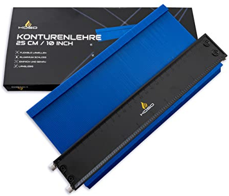 KOSO© Konturenlehre groß mit Feststeller 25 cm, Konturmesser Duplikator Markierungswerkzeug Handwerker Werkzeug (Blau)