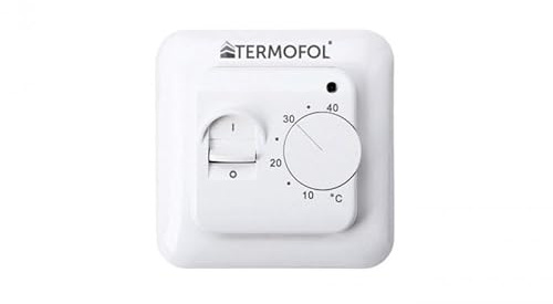 Termofol Set Heizmatte mit Thermostat - Elektrische Fußbodenheizung fur Badezimmer, Wohnzimmer und Küche - Heizfolie mit Heizkraft 150W/m2 - Oberfläche 4,0 m² - Mit analogem Heizungsthermostat