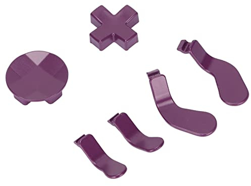 For One Series 2 Controller Metal Replacement Parts, Including 4pcs Trigger Paddles and 2 Interchangeable D Pads Cross Key Stainless Steel(Purple)