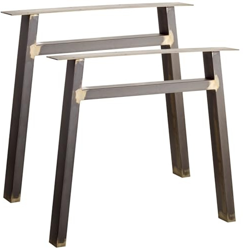 SOTECH 1 Paar (2 Stück) Tischgestelle H-Form Stahl Used Look 720 x 800 mm | Profil: 80 x 40 mm Tischkufen Industriedesign Tischuntergestelle Tischkufen Kufengestelle von SOTECH