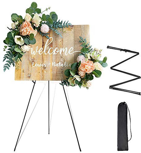 Staffelei Stand für Display Künstler Zeichen Poster- Einstellbare Easy Folding Art Metall Stand-63Instant Stativ klappbar tragbare Boden für Hochzeit,Malerei,Show