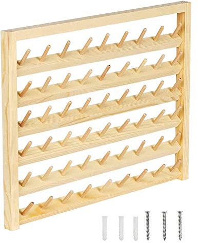 Uinfhyknd Soporte de Hilo de Coser de 54 Carretes, Soporte de Hilo de Coser de Montaje en Pared Gancho, Organizador de Bordado de para Coser