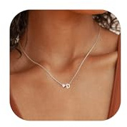 Chriscoco Collar Plata de Ley 925 Mujer Niña Colgantes Iniciales D Corazón Cadenas de Plata Mujer Collar Inicial Regalo Día de la Madre - con Caja de Joyería