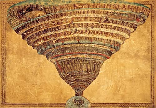ZIMARO Leinwand Abstrakt Kunstwerk Wandkunst Bild Druck Klassische Malerei Alessandro Botticelli Inferno für Bürodekoration 60x90cm