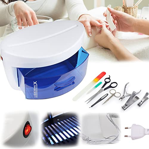 Professionelle Nail Art Sterilisator Box, Hochtemperatur Nail Art Sterilisator Werkzeug UV Ozon Desinfektionsschrank UV Desinfektionsschrank Maniküre Tool Desinfektionsmaschine für den Schönheitssalon