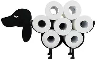 Hund Toilettenpapierhalter, Schwarz Metall Wandmontage Toilettenpapierständer, Badezimmer Taschentuchaufbewahrung, Metall Hund Roll Papierregal, Toilettenpapier Aufbewahrung für 7 Rollen