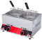 CHEMYO Friteuse à gaz Commerciale Professionnelle, friteuse GPL en Acier Inoxydable, Puissance de feu réglable, friteuse Double Grande capacité 22L, avec paniers et Couvercle, Nettoyage Facile