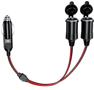 Thlevel Zigarettenanzünder Verteiler Stecker Buchse Adapter mit 15A Sicherung für 12V-24V Auto Motorrad LKW Lieferwagen Wohnmobil Geräte