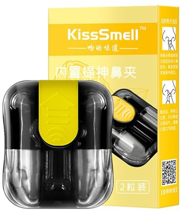 Tsuchiya Penna nasale per aromaterapia, inalatore portatile, design a clip nasale in 2 parti, profumo stimolante e inalatore per naso a vapore energetico contro nausea, viaggi, nausea in auto, mal di