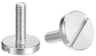 QUARKZMAN Vis à Tête Plate Ronde Fendue M4x14mm, Lot de 5 Vis de Décoration en Acier Inoxydable 304