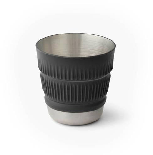 Sea to Summit Detour Stainless Steel Collapsible 16 Ounce Camp Mug, Beluga Black