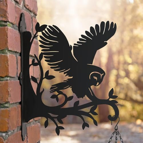 Black Country Metal Works Hunting Barn Owl Hanging Basket Bracket