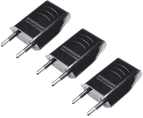 Eurostecker 6A 230V Flachstecker Schuko Stecker, 3 Stück, Schwarz | 2-polige Flachstecker, Europäische Flachstecker, Einfache Installation