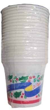 Generico 60 Bicchieri Natalizi con decoro Azzurro, resistenti e decorativi (3 confezioni da 20)