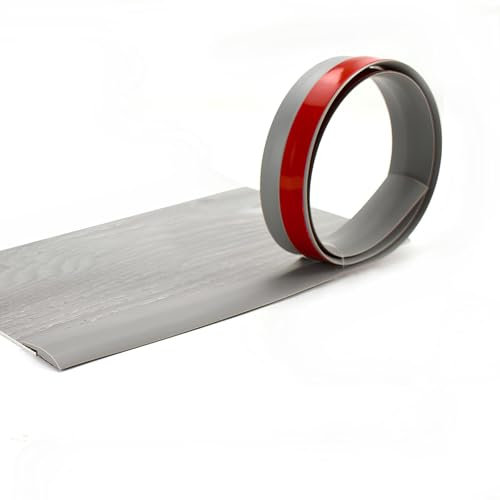 100/200/300cm Rampe Übergangsprofil Selbstklebend, Pvc Übergangsleiste Höhen-Ausgleichsprofil, Vinyl Abschlussprofil, Geeignet Für Teppich Und Dünne Bodenbeläge(Gray,3.5 * 100cm/1.38 * 39.4in)