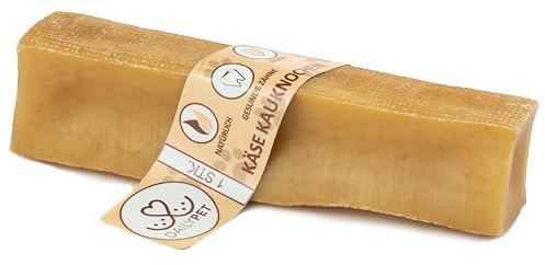 DAILY PET Kaukäse für Hunde - Käseknochen - Natürliche Käse Kauknochen für Hunde - Zahnpflege Hund - Kaustangen - Hundeleckerli - Hundesnack - Gesunde Snacks - Kausnack - 1 Stück - Größe M