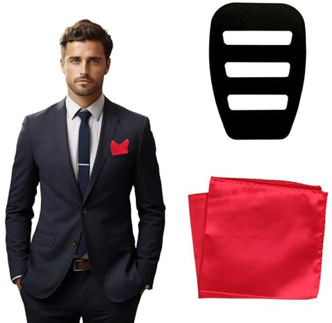 VARKAGE Einstecktuch Seide, Einstecktücher Herren, Einstecktuch Rot für Hochzeit Smokings Anzüge Abendessen Jacken Herren Zubehör