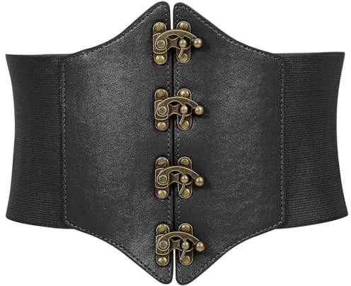 JasGood Korsett Gürtel für Damen Breiter Elastischen Waspie Gürtel Halloween Schnürkorsett Vintage Taillengürtel für Kleider