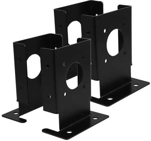 Angoily 4pcs Iron Fence Base Support Kit Heavy Duty Gazebo Bracket for Garden Fence Metal Trellis Fixings Tipping Prevention for Border