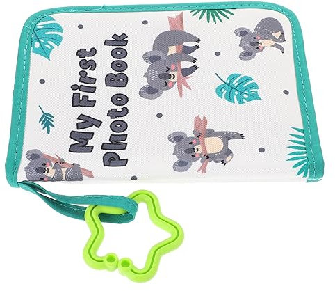 PERSELOSO Cloth Photo Album Für Dekorativer Fotoalbum Für Erste Jahr Seiten Babywachstumsalbum Mit Grünem Rand Perfektes Zur Geburt Oder Taufe