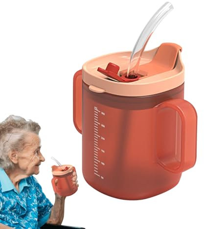 Generisch Trinkbecher/Trinkbecher/Schnabeltasse Für Erwachsene Mit Behinderung, Mit Griffigen Griffen, Anti-Spritztülle Und Reisedeckel, 300ml