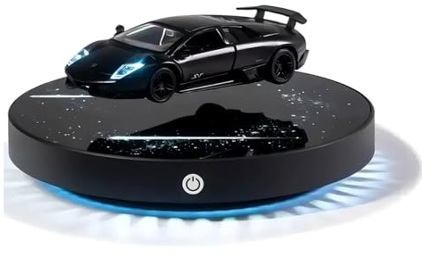 Brabola Levitating Lamp, Magnetic Levitation Floating Car Night Light with LED Lights Levitating Desk Decor 1:36 Scale Alloy Model 360°Magnetic Suspension Light for Home Office Decor