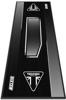SIXTEN Tapis Moto | Triumph 95x240 – Tapis Étanche et Antidérapant en PVC Résistant | Protection Sol Garage et Paddock