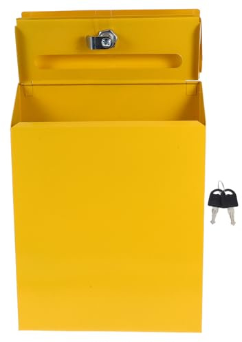 IMIKEYA Boîte aux Lettres en Fer Jaune Boîte à Suggestions Créative de Style Européen Multifonction pour Maison et Bureau Pratique et Décorative