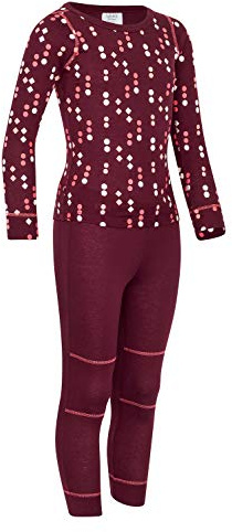 icefeld® - atmungsaktives Thermo-Unterwäsche Set für Kinder - warme Wäsche aus langärmligem Oberteil + Langer Unterhose (ÖkoTex100) in blau, Marine, pink oder schwarz