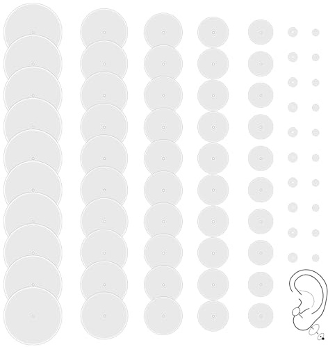 70 Stück Anti Wildfleisch Piercing Disc, Transparente Silikon Ohrring Rückseiten, 5/7/9mm Keloid Disc Pads zum Stabilisieren von Ohrringen, für Piercing Bump Ohrring Rücken und Pflege