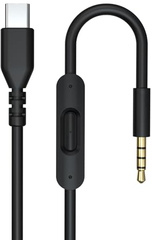 USB-C Solo 4 Audiokabel, Ersatz Audio Klinkenkabel mit Inline-Mikrofon Steuerung Kompatibel mit Beats Solo4/Solo 3/Solo 2/Studio 2 3/Pro/Detox/Mixr/Wireless Kopfhörer (Schwarz)
