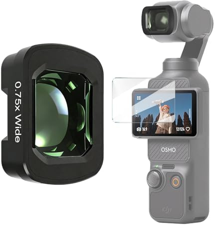 Veedzoens Magnetic HD Wide Angle Lens for DJI Osmo Pocket 3 Pocket 4, Multi-Layer Coated Optical Glass, with Portable Box and Screen Protector