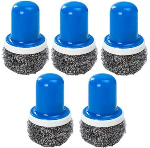 IMIKEYA 5piezas Cepillo de Limpieza para Cocina Acero Inoxidable con Mango Resistente para Ollas Sartenes y Superficies Multifuncional Azul