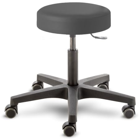 Rollhocker Drehhocker Arbeitshocker Arzthocker mit rundem Sitzkomfort 4401 Sitzhöhe ca. 46-59 cm Gasfedersäule Diverse Farben wählbar Rollen oder Bodengleiter Rollen/Bodengleiter:weiche Radbandage