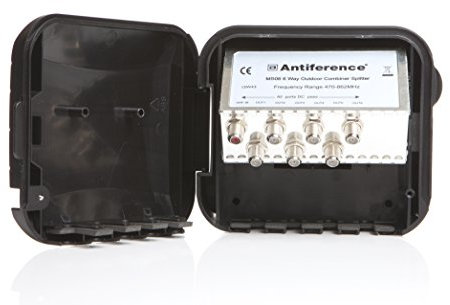 Antiference MS06LTE 6 Way F-Type Connections External TV Aerial Splitter
