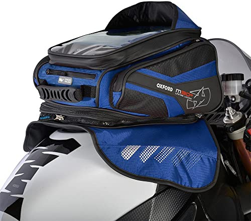 Oxford M30R 30 Litre Magnetic Tank Bag OL247 + Cargo NET (Blue)