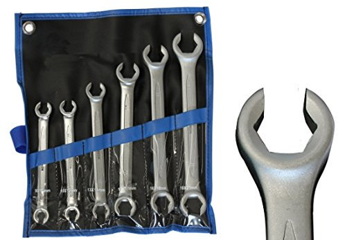 GrecoShop Set 6 Chiavi Esagonali Aperte per Manutenzione Raccordi Freni