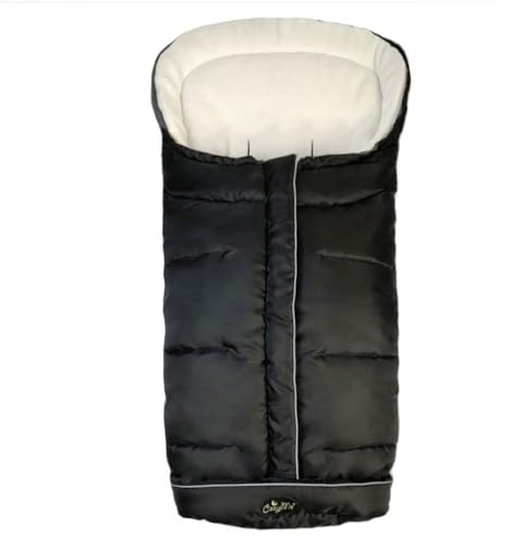 CozyMe Winter Stroller Blanket Evolution, Stroller Footmuff, 3-in-1 Waterproof Toddler Stroller Bunting Bag Fits Most Pushchairs and Joggers, Central Open, Reflective Strip Design, 6M - 36M, Black