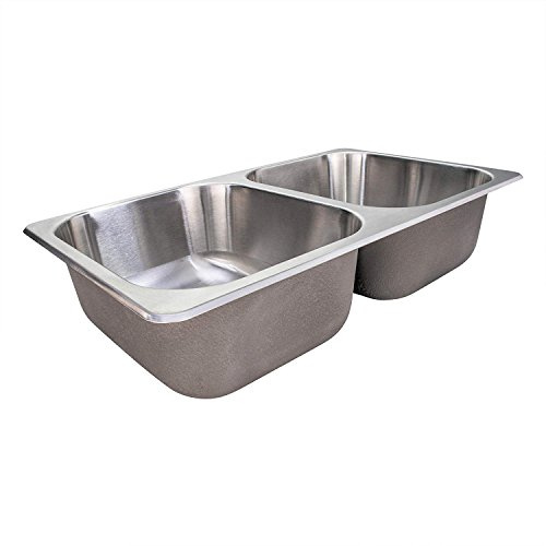 RecPro RV Double Bowl Kitchen Sink | 27 x 16 x 7 | Stainless Steel
