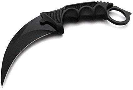OS4YOU 19cm Black CS-GO Counter-Strike Honshu Karambit - Tiger-Tooth - Real Fighter - Full-Tang Freehand Messer - Jagd - Survival - Outdoor - Kampfmesser