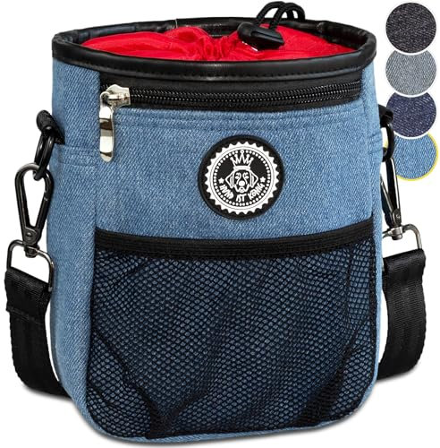 HUND IST KÖNIG Premium Leckerlibeutel für Hunde - der Alleskönner - Robuster Futterbeutel Hunde mit viel Stauraum für das Gassigehen & Hundetraining - mit Kotbeutelspender & Trainings-Ebook